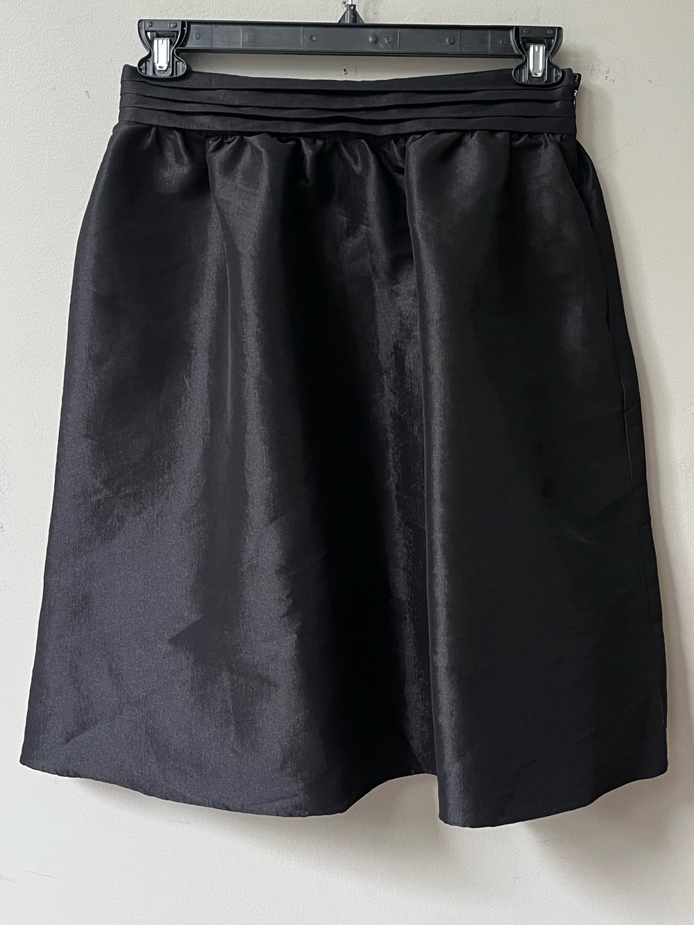 CeCe By Cynthia Steffe Black Shiny Pleated A Line Skirt Womens 6 Party